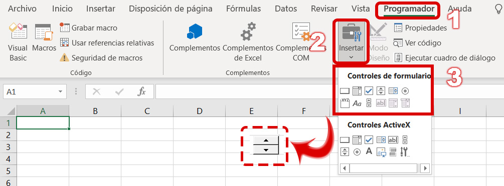 Control de formulario en Excel
