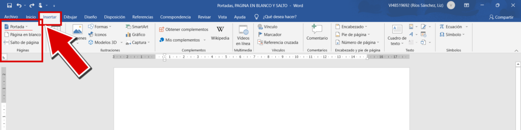 agregar portada al docuemnto