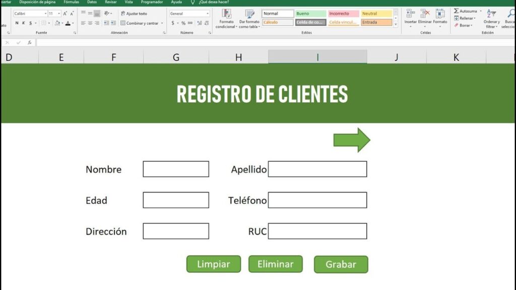 base de datos en Excel