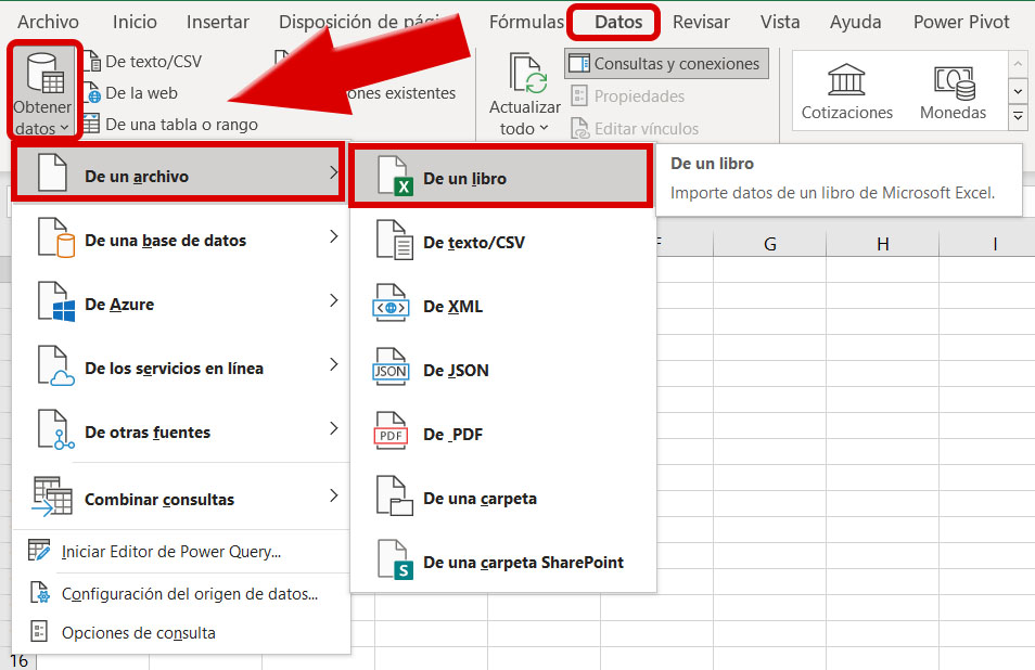 Importar datos desde archivos Excel