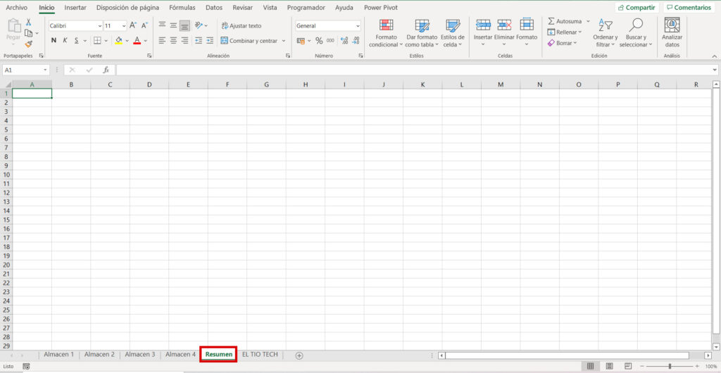 Consolidar datos en Excel 