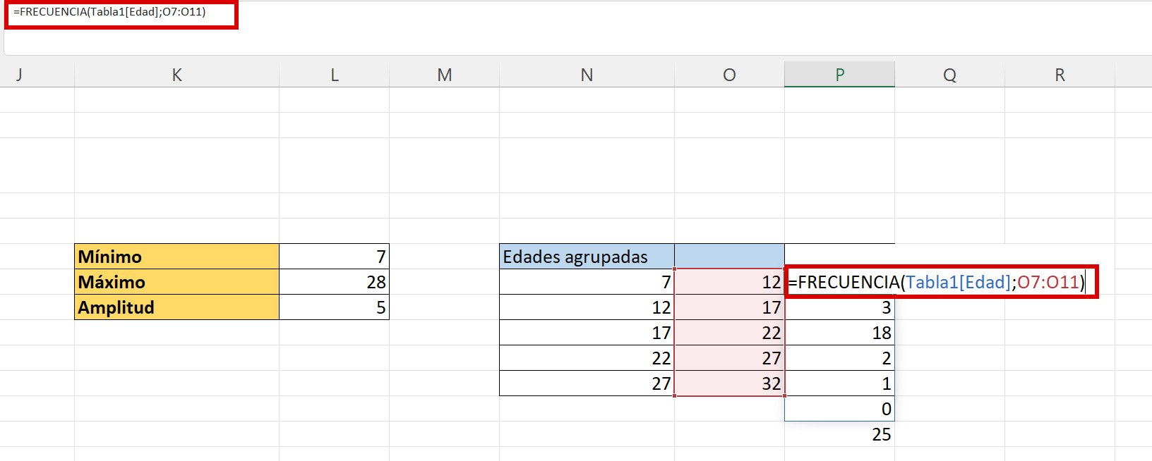 Rango De Edades Con Excel
