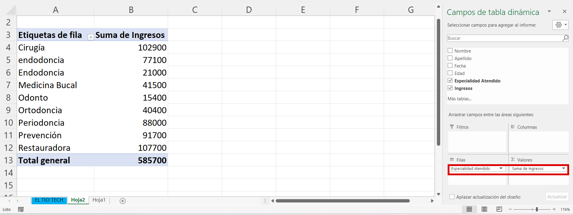 Segmentación de datos en Excel