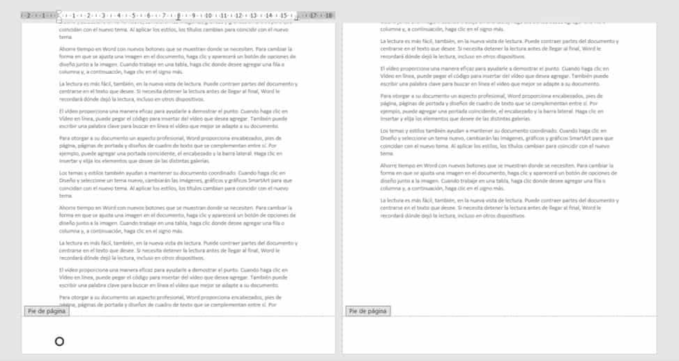 Pie de página con numeración