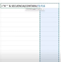 Miniatura de la ejecución de la fórmula para la numeración automática en Excel