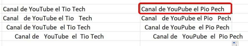 resultado de sustituir todas las letras de una celda con la función sustituir