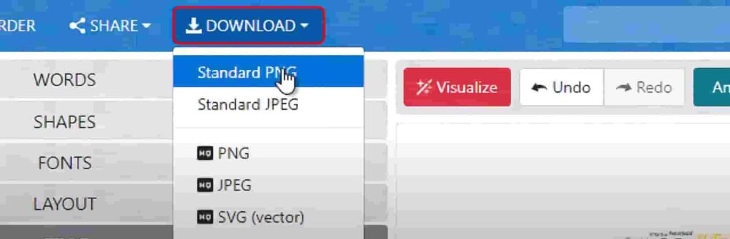 Para descargar la imagen que ya tengamos presionamos en Download y seleccionamos la opción con la que queremos guardarla