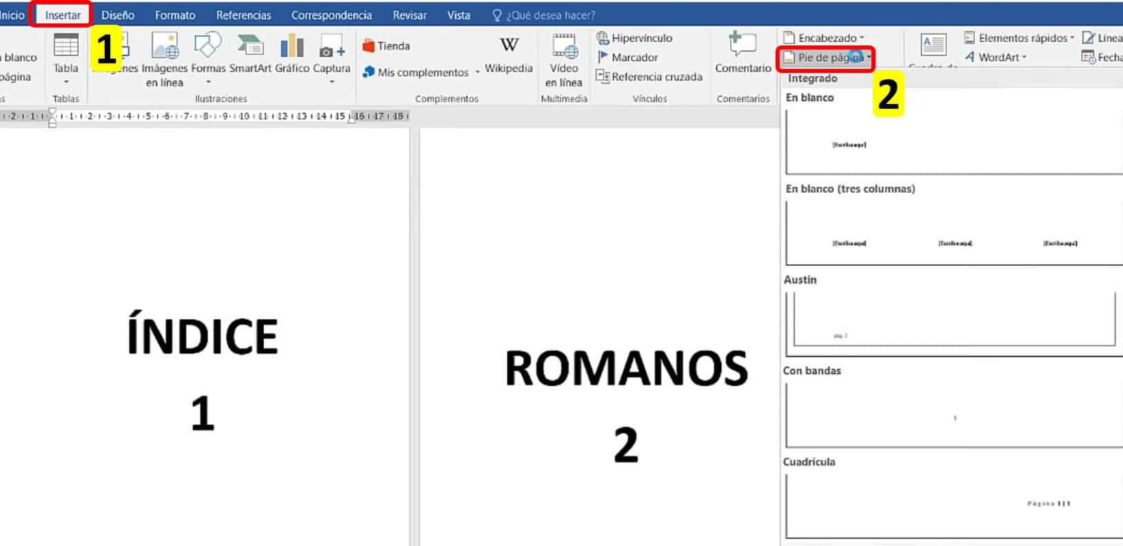 Enumerar en Romanos Arábigos