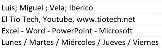 La funci&oacute;n Dividir Texto