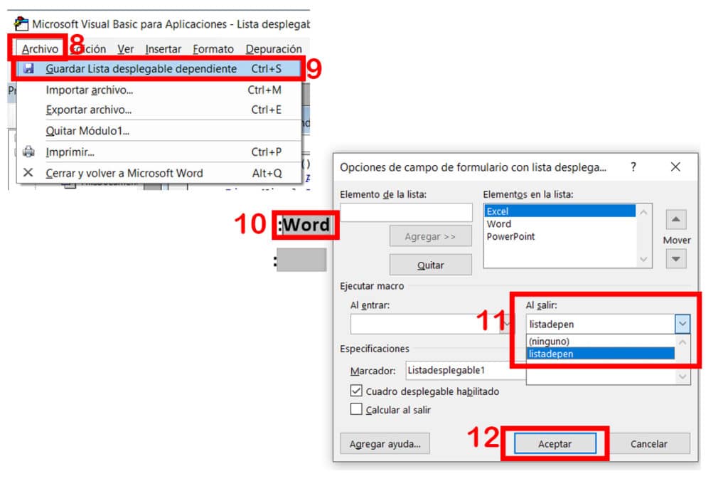 Macro Lista Desplegable