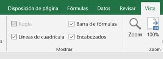 Primeramente, para visualizar la barra de f&oacute;rmulas mostr&aacute;ndola u ocult&aacute;ndola nos vamos a la pesta&ntilde;a Vista>Marcar o desmarcar la herramienta de barra de f&oacute;rmulas en Excel