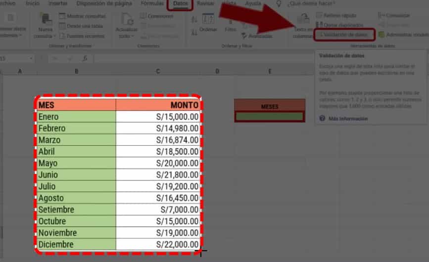 Con el uso de la herramienta haremos un nuevo recorte seleccionando solo el &aacute;rea de la tabla en la p&aacute;gina