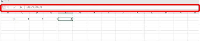 La barra de f&oacute;rmulas tiene un lugar en espec&iacute;fico con la interfaz de Excel dando una ubicaci&oacute;n precisa para poder ver las f&oacute;rmulas que realicemos en las celdas, esta en el centro tanto en el apartado se&ntilde;alado en la siguiente imagen