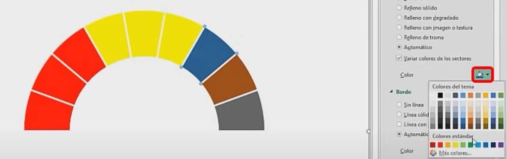añadir color al gráfico velocímetro