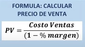 fórmula para calcular precio de venta