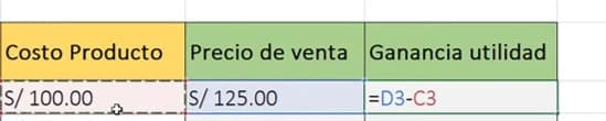 cálculo de ganancia