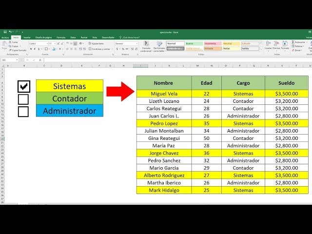 Miniatura de la checklist con formato condicional