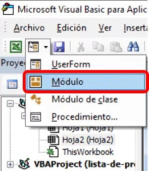 crear un módulo para el VB