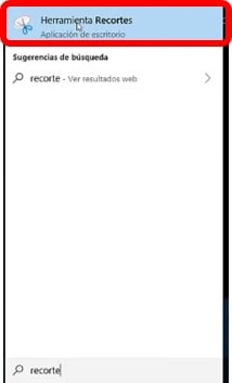 herramienta recortes de la PC