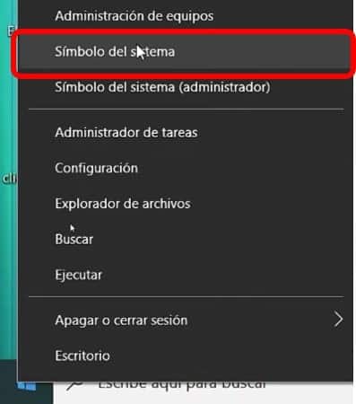 símbolo de sistema de la PC