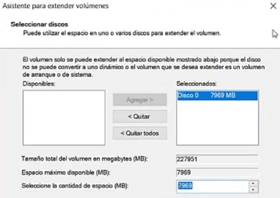 quitar volumen de disco