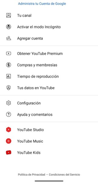 aceder al canal de Youtube