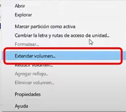 Extender volumen de disco