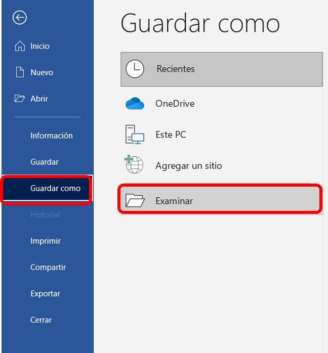 guardar como