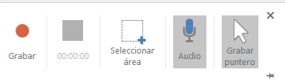 interfaz del grabador de pantalla de PowerPoint