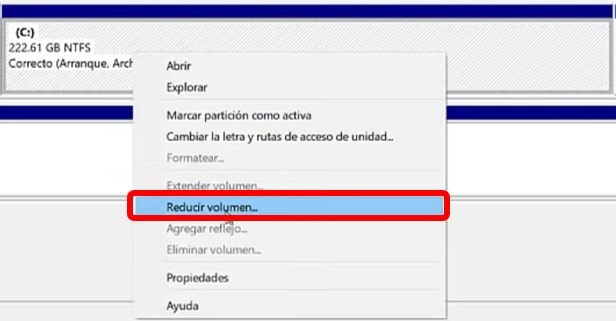 crear particiones de disco