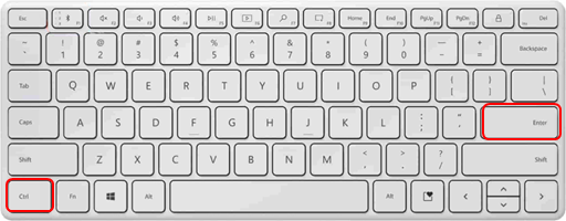 CTRL+ ENTER saldo de línea