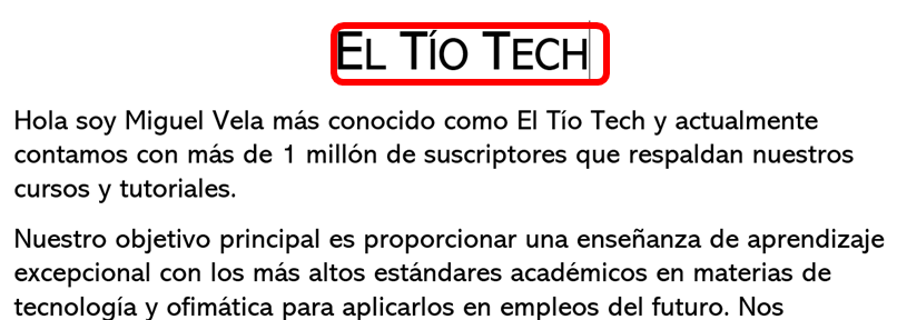 Cuando usar versalitas en Word