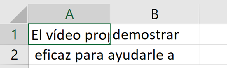 desbordamiento Excel