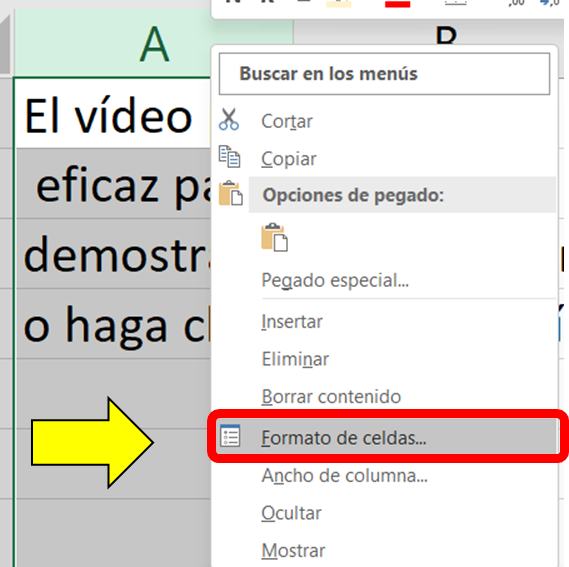 formato de celda