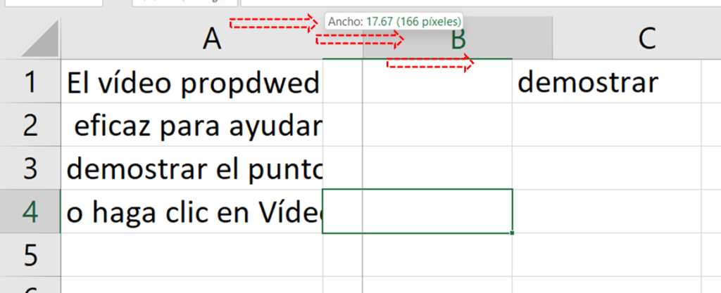 aumentar tamaño de celdas