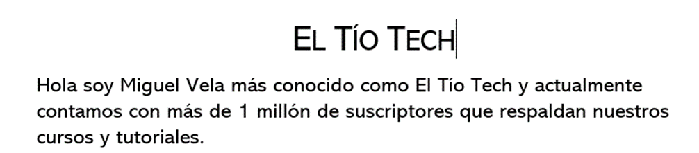 Ejemplo de versalitas en Word