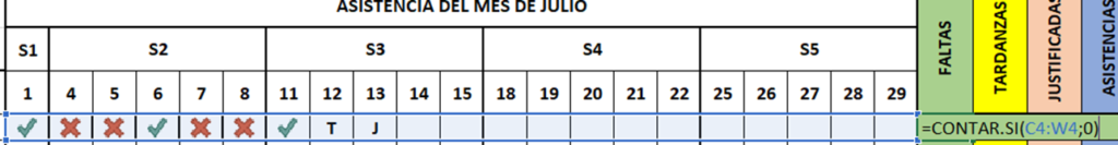 contar faltas