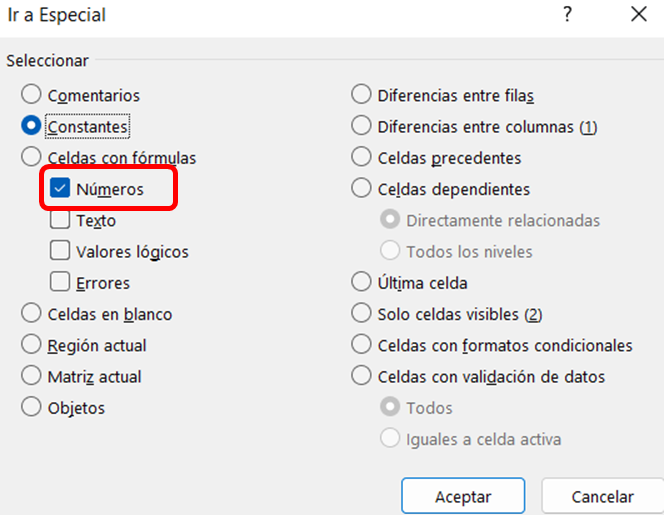 encontrar celdas con modificaciones
