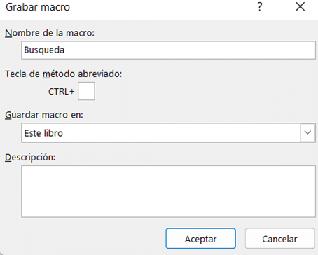Nombre de macros en Excel