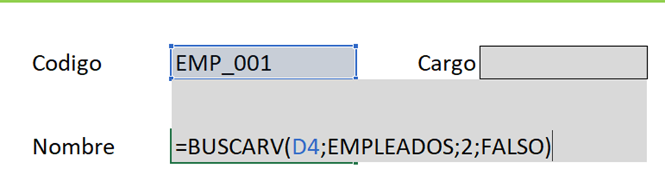 función buscarV en Excel