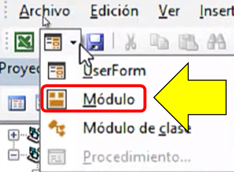 crear módulo de macros en Excel