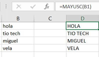 Mayúsculas con macros en Excel