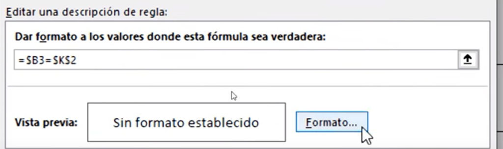 dar formato condicional a la barra de desplazamiento