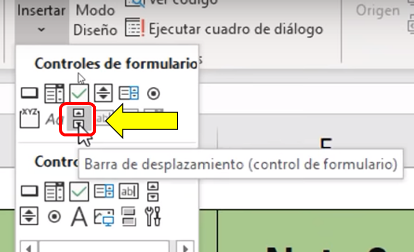Barra de desplazamiento con Formato condicional  control formulario