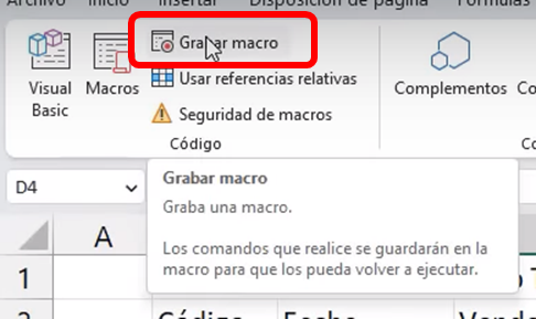 grabar macros en Excel